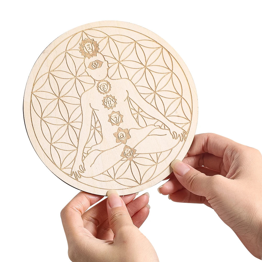 Acupressure Mat Set - 15CM Laser Engraving 7 Chakra Meditation