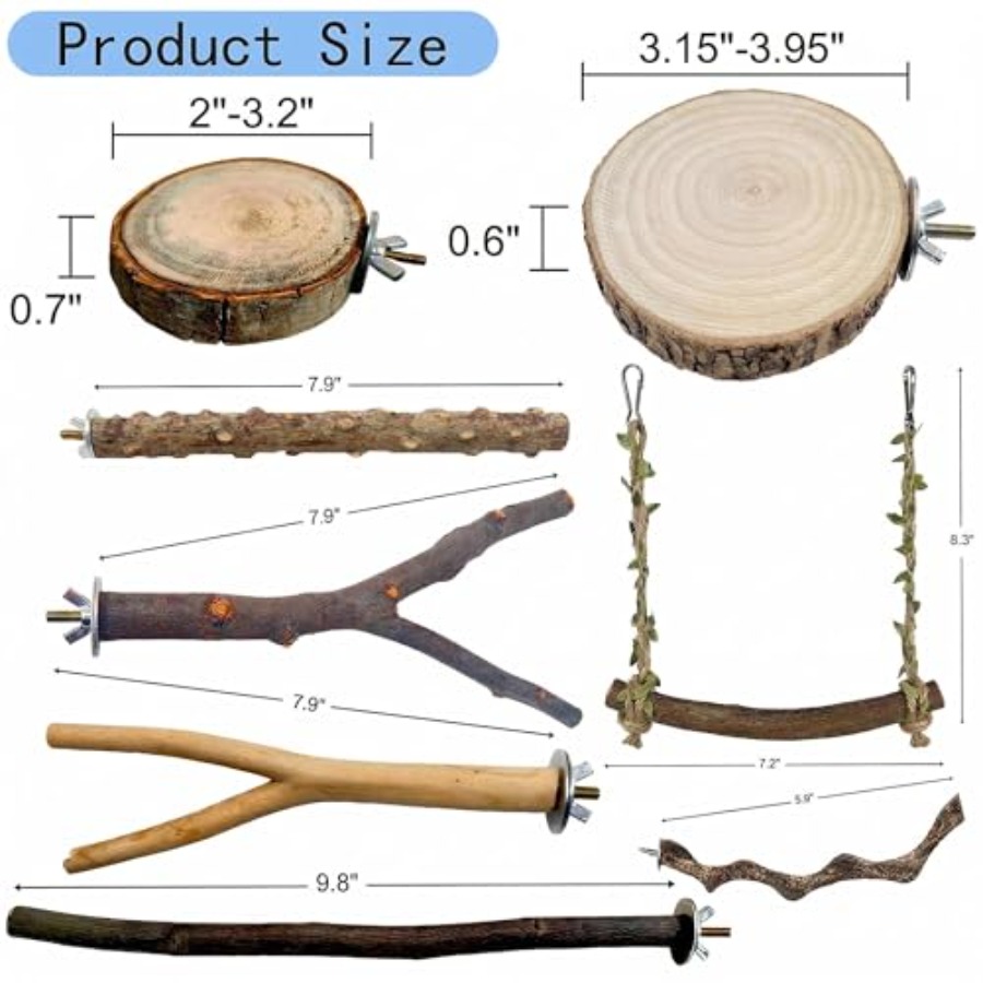 8PCS natural wood bird perches - Health & Wellness Kuala Lumpur Reviews recension och pris