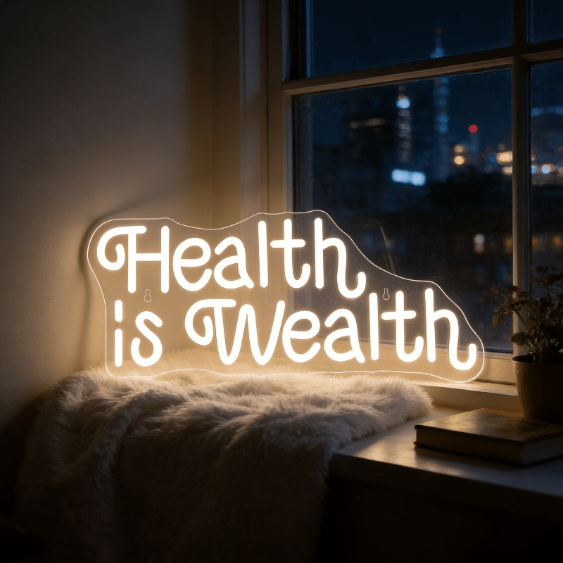 Health is Wealth Neon Sign LED - Health Wellness And Lifestyle recension och pris