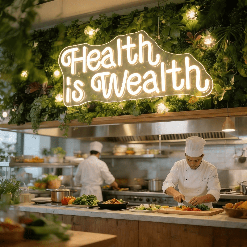Health is Wealth Neon Sign LED - Health Wellness And Lifestyle recension och pris